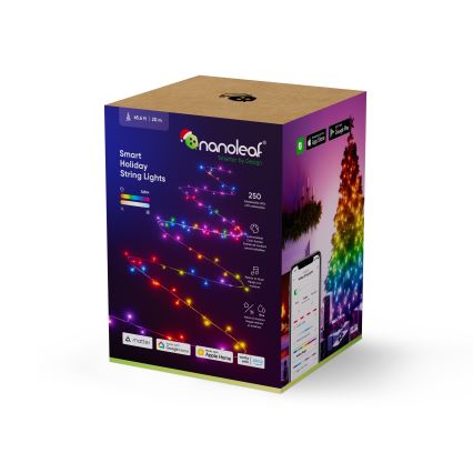 Nanoleaf - LED RGBW Екстериорен коледни лампички ESSENTIALS 250xLED 2x10 м 2700-6500K Wi-Fi IP44