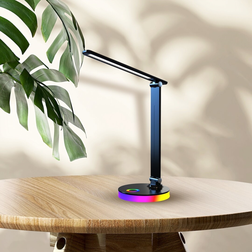 LED RGBW Настолна лампа BRUNO LED/5W/5V 3000/4500/6000K черен