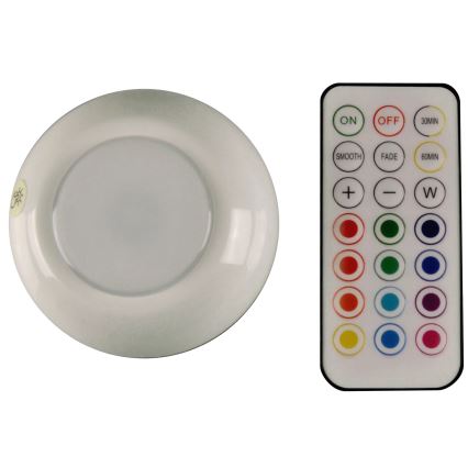 LED RGBW Димируемо осветление на мебели LED/0,5W/4,5V 3xAAA бял + дистанционно управление