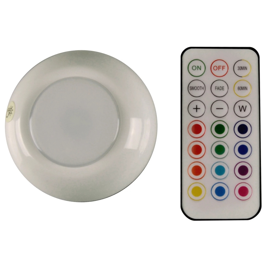 LED RGBW Димируемо осветление на мебели LED/0,5W/4,5V 3xAAA бял + дистанционно управление