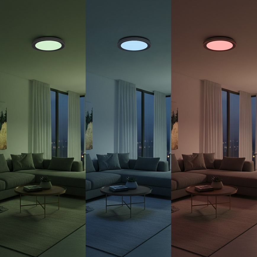 LED RGBW димируемо таванно осветително тяло MELO LED/36W/230V 3000–6000K Ø 39 см бяло + дистанционно управление