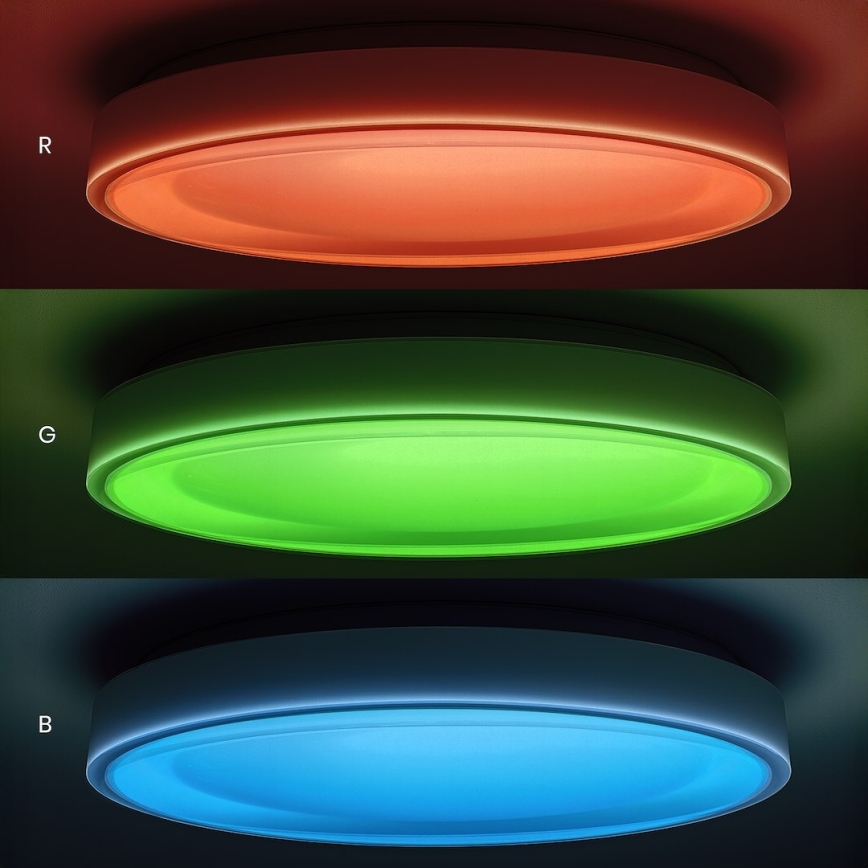 LED RGBW димируемо таванно осветително тяло MELO LED/36W/230V 3000–6000K Ø 39 см бяло + дистанционно управление
