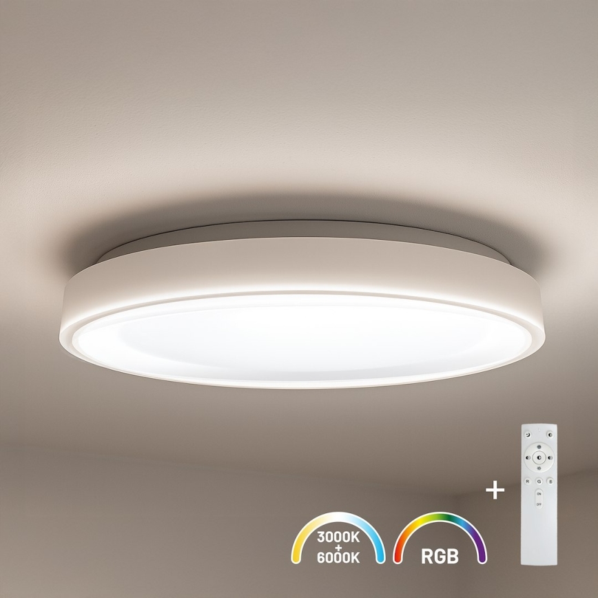 LED RGBW димируемо таванно осветително тяло MELO LED/36W/230V 3000–6000K Ø 39 см бяло + дистанционно управление