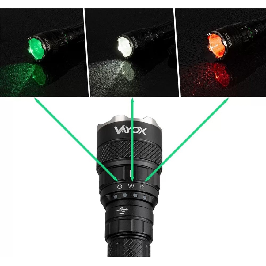 LED RGBW Регулируема презареждаема фенер LED/15W/5V IP66 1500 lm 2000 mAh