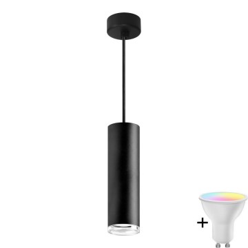 LED RGBW Регулируема баня полилей на кабел TURYN 1xGU10/6,5W/230V 2700-6500K Wi-Fi IP44 черен