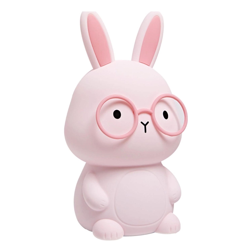 LED RGBW Регулируема детска сензорна лампа FLORKA LED/1W/5V USB 1200 mAh зайче розова