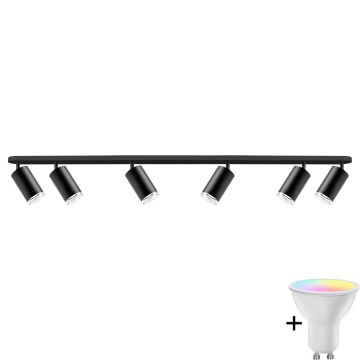 LED RGBW Регулируемо баня точково осветление TURYN 6xGU10/6,5W/230V 2700-6500K Wi-Fi IP44 черно