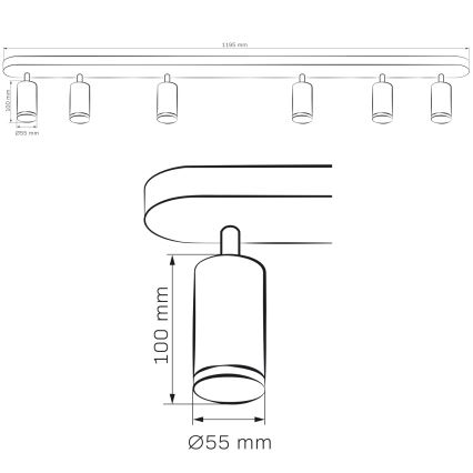 LED RGBW Регулируемо баня точково осветление TURYN 6xGU10/6,5W/230V 2700-6500K Wi-Fi IP44 черно