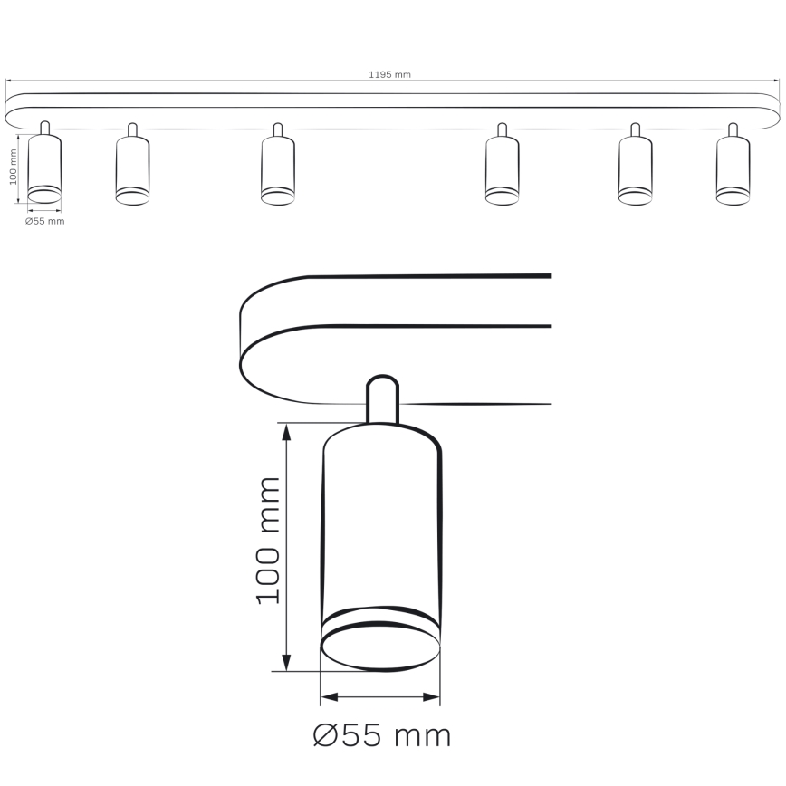 LED RGBW Регулируемо баня точково осветление TURYN 6xGU10/6,5W/230V 2700-6500K Wi-Fi IP44 черно
