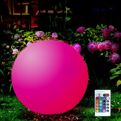 LED RGBW Соларна лампа BALL LED/1,2V Ø 40 см IP65 + дистанционно управление