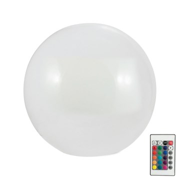 LED RGBW Соларна лампа BALL LED/3,2V Ø 20 cm IP65 + дистанционно управление