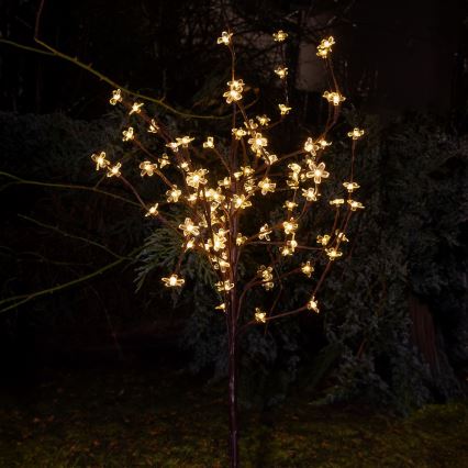 LED RGBW Соларна лампа TREE LED/0,1W/1,2V 600 mAh IP44 кафяв