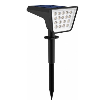 LED RGBW соларно осветително тяло със сензор LED/3,7V IP54 1200 mAh черно