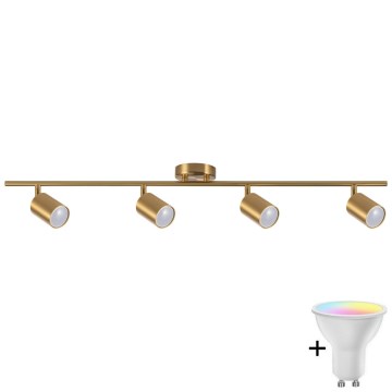 LED RGBW точково осветително тяло GOLDI с възможност за димиране 4xGU10/6,5W/230V 2700-6500K Wi-Fi златисто