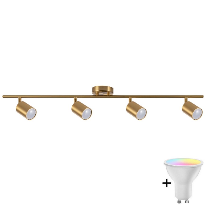 LED RGBW точково осветително тяло GOLDI с възможност за димиране 4xGU10/6,5W/230V 2700-6500K Wi-Fi златисто