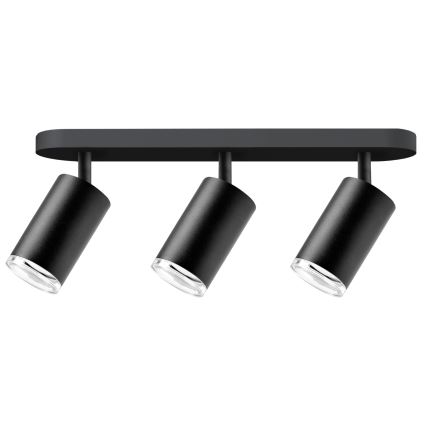 LED RGBW димируемо точково осветително тяло за баня TURYN 3xGU10/4,8W/230V 3000K IP44 черно + дистанционно управление