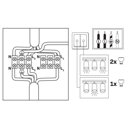 LED RGBW димируемо точково осветително тяло за баня TURYN 3xGU10/4,8W/230V 3000K IP44 черно + дистанционно управление