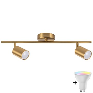 LED RGBW точково осветително тяло с възможност за димиране GOLDI 2xGU10/6,5W/230V 2700-6500K Wi-Fi златно