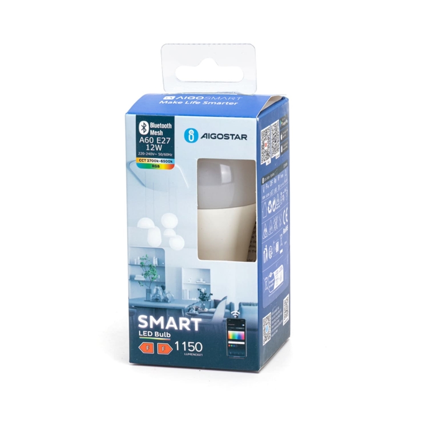 LED RGBW Димируема крушка A60 E27/12W/230V 2700-6500K - Aigostar