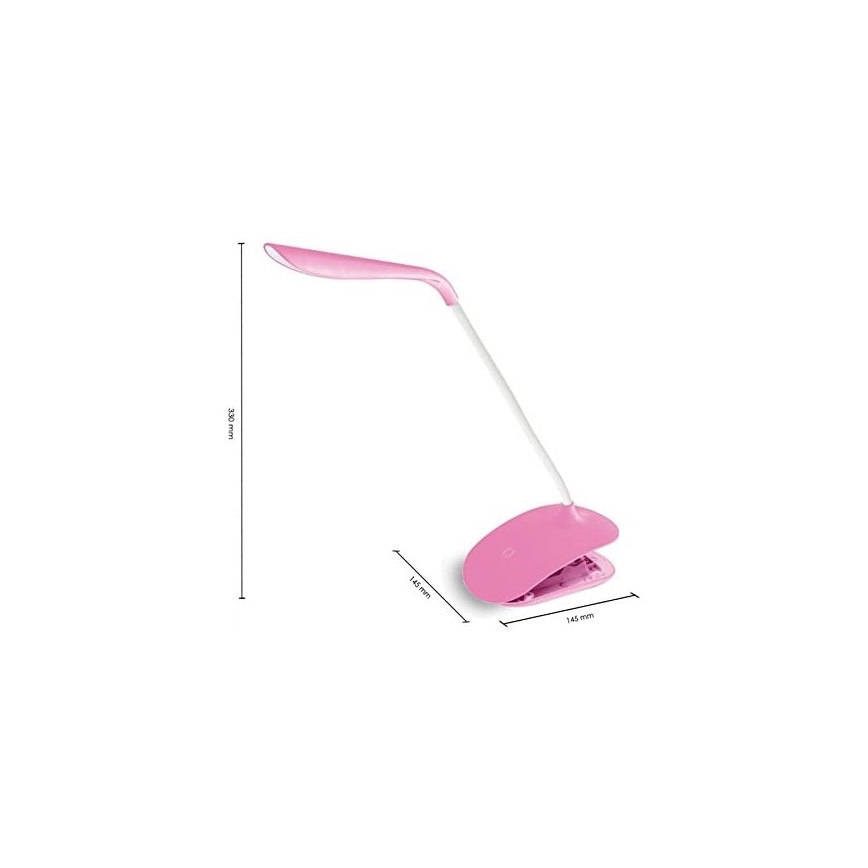LED Сензорна димируема настолна лампа с щипка LED/3,5W/230V розова