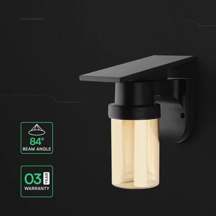 LED соларна стенна лампа LED/3,7V 2700/3200/5000K IP54 1800 mAh черна/димчато бежова + дистанционно управление