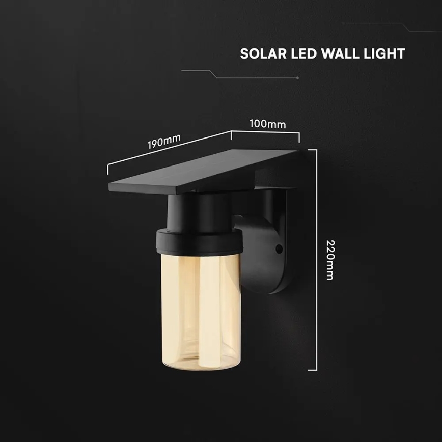 LED соларна стенна лампа LED/3,7V 2700/3200/5000K IP54 1800 mAh черна/димчато бежова + дистанционно управление