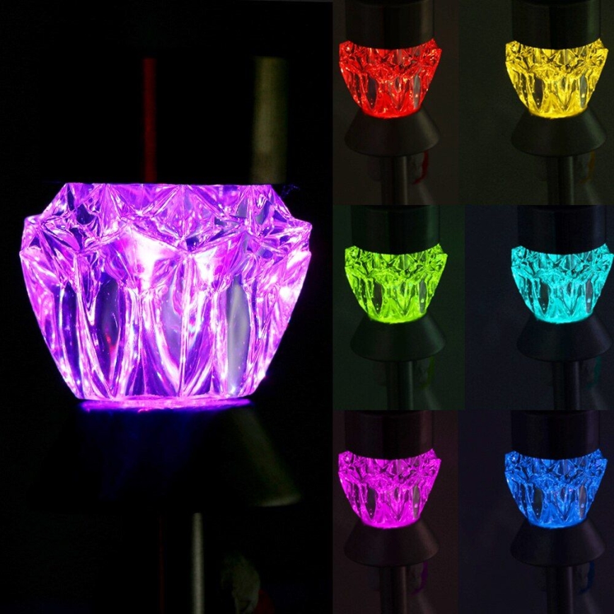 LED Солар. лампа CRYSTAL 2xLED-RGB/0,02W/1xAAA матов хром IP44