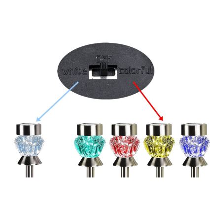 LED Солар. лампа CRYSTAL 2xLED-RGB/0,02W/1xAAA матов хром IP44