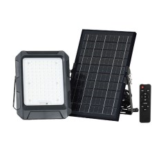 LED Solar прожектор LED/10W/3,7V IP65 4000K черен + дистанционно управление