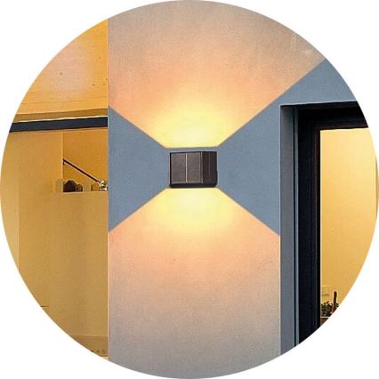 LED Соларен аплик CUBUS 2xLED/1,5W/3,7V 1500 mAh IP54