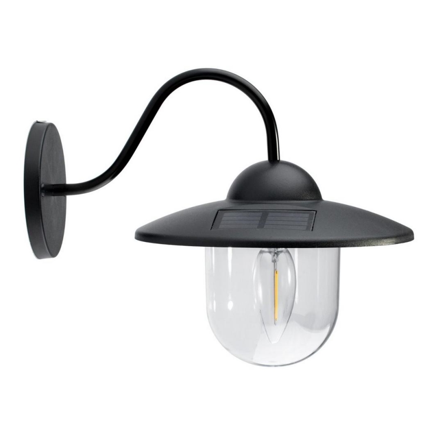 LED Соларен аплик LED/0,5W/1,2V 600 mAh IP44 черен