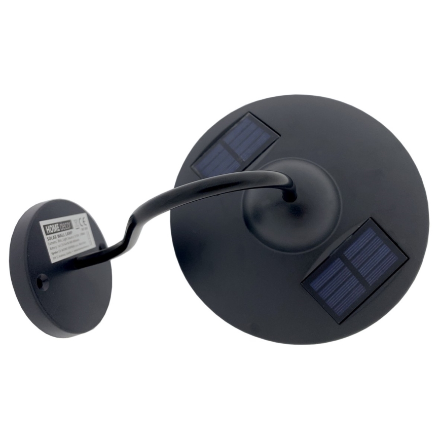 LED Соларен аплик LED/0,5W/1,2V 600 mAh IP44 черен