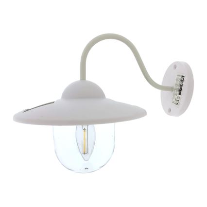LED Соларен аплик LED/0,5W/1,2V 600 mAh IP44 бял