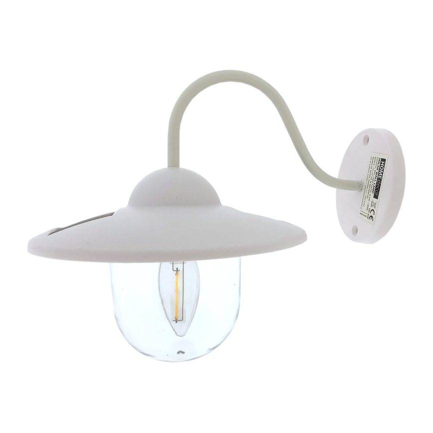 LED Соларен аплик LED/0,5W/1,2V 600 mAh IP44 бял