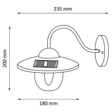LED Соларен аплик LED/0,5W/1,2V 600 mAh IP44 бял