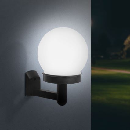 LED Соларен аплик LED/1,2V 40mAh IP44 черен