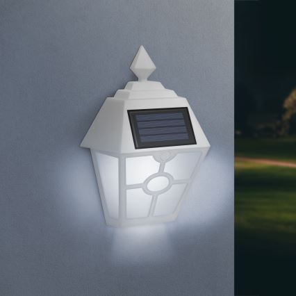 LED Соларен аплик LED/1,2V 600mAh IP44 бял