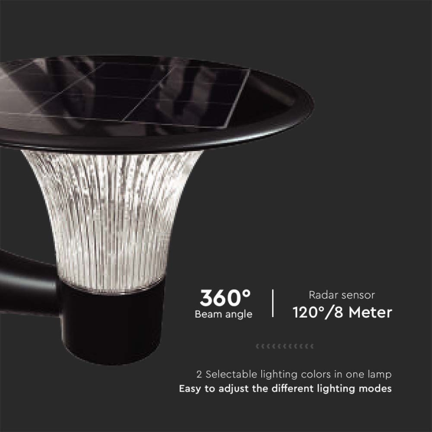 LED Соларен аплик със сензор LED/15W/3,2V 4000K/6000K IP65