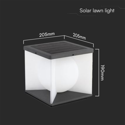 LED Димируем соларен аплик LED/3W/3,7V IP65 3000K 2600 mAh + дистанционно управление