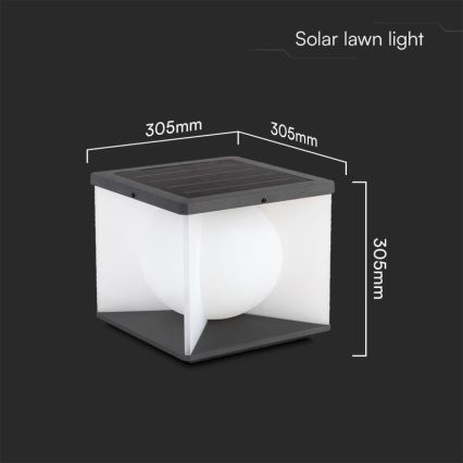 LED Димируем соларен аплик LED/8W/3,7V IP65 3000K 5200 mAh + дистанционно управление