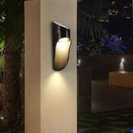 LED Соларен аплик PALESA LED/1W/3,7V IP65 1800 mAh черен