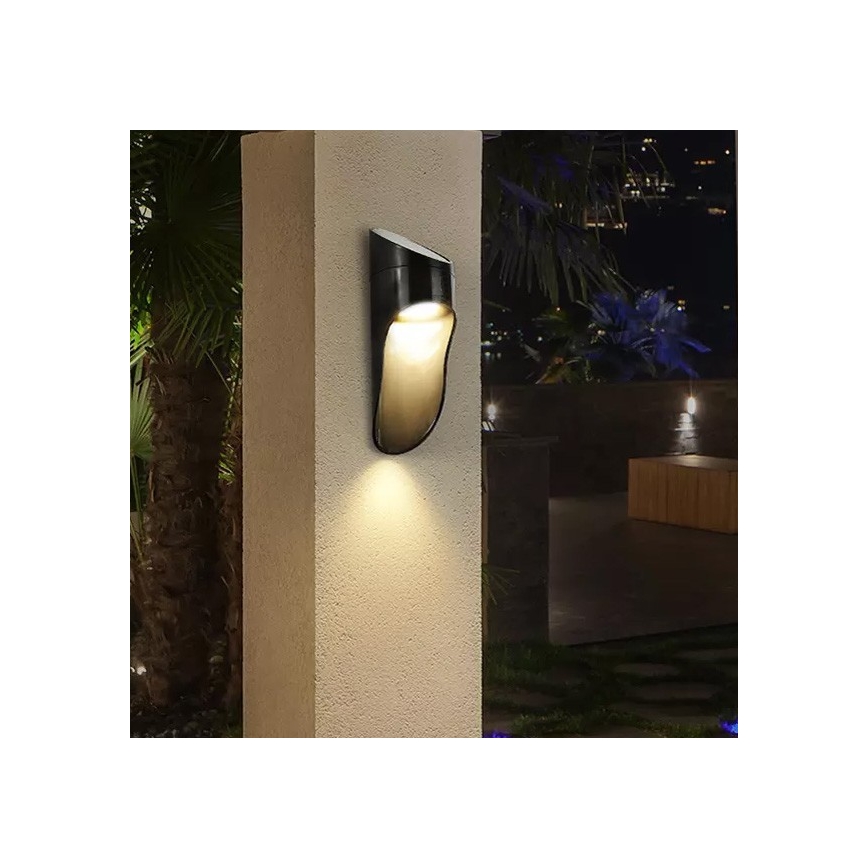 LED Соларен аплик PALESA LED/1W/3,7V IP65 1800 mAh черен
