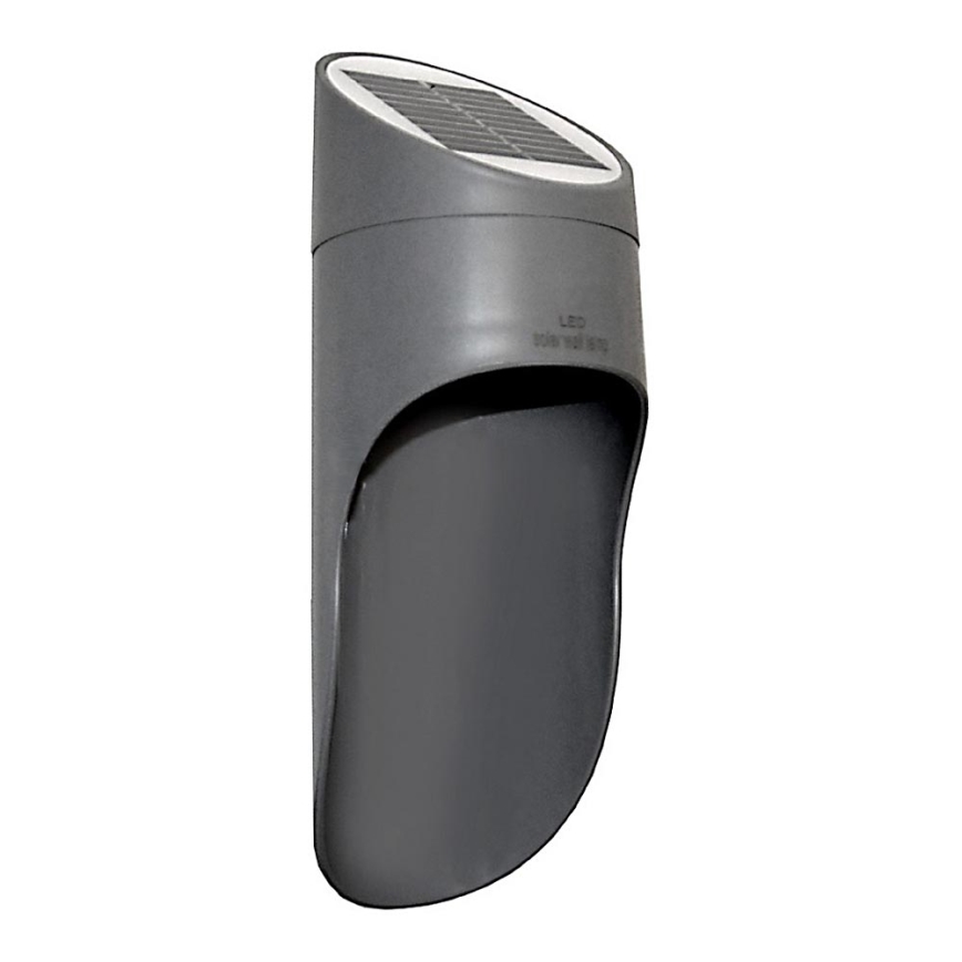 LED Соларен аплик PALESA LED/1W/3,7V IP65 1800 mAh сив