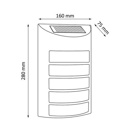 LED Соларен аплик SAFFO LED/3,7V 2000 mAh IP44