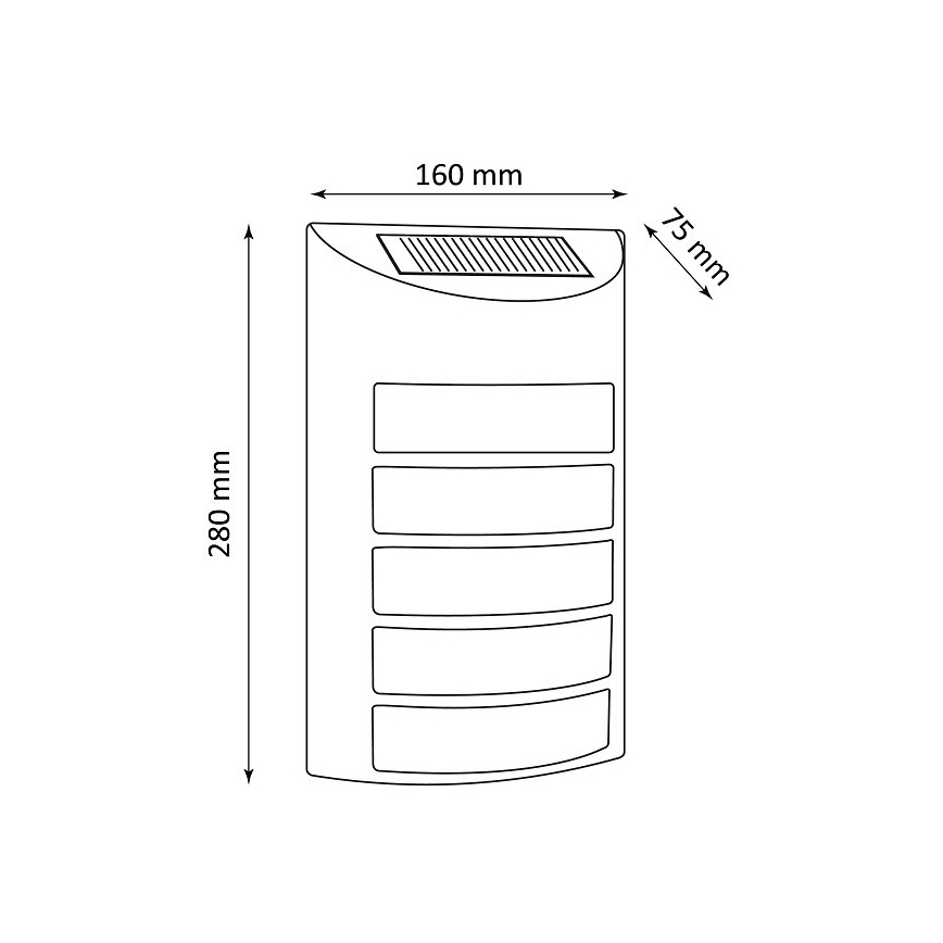 LED Соларен аплик SAFFO LED/3,7V 2000 mAh IP44