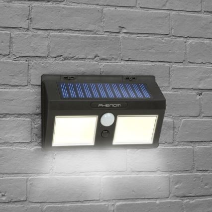 LED Соларен аплик със сензор 2xLED/2,5W/5,5V IP65