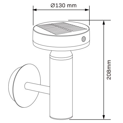 LED Соларен аплик със сензор GWINEA LED/4,5W/3,7V 2000 mAh IP44 черен