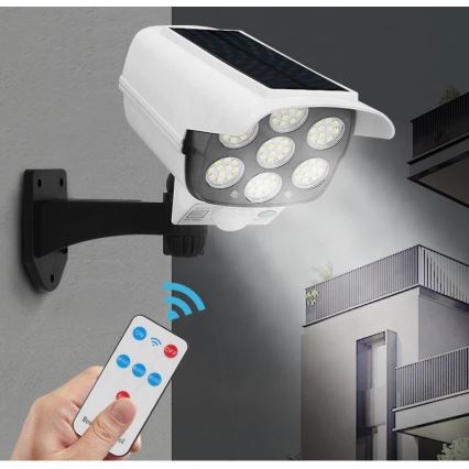 LED Соларна макетна охранителна камера със сензор KAMERA LED/1W/3,7V 1200 mAh IP44 + дистанционно управление