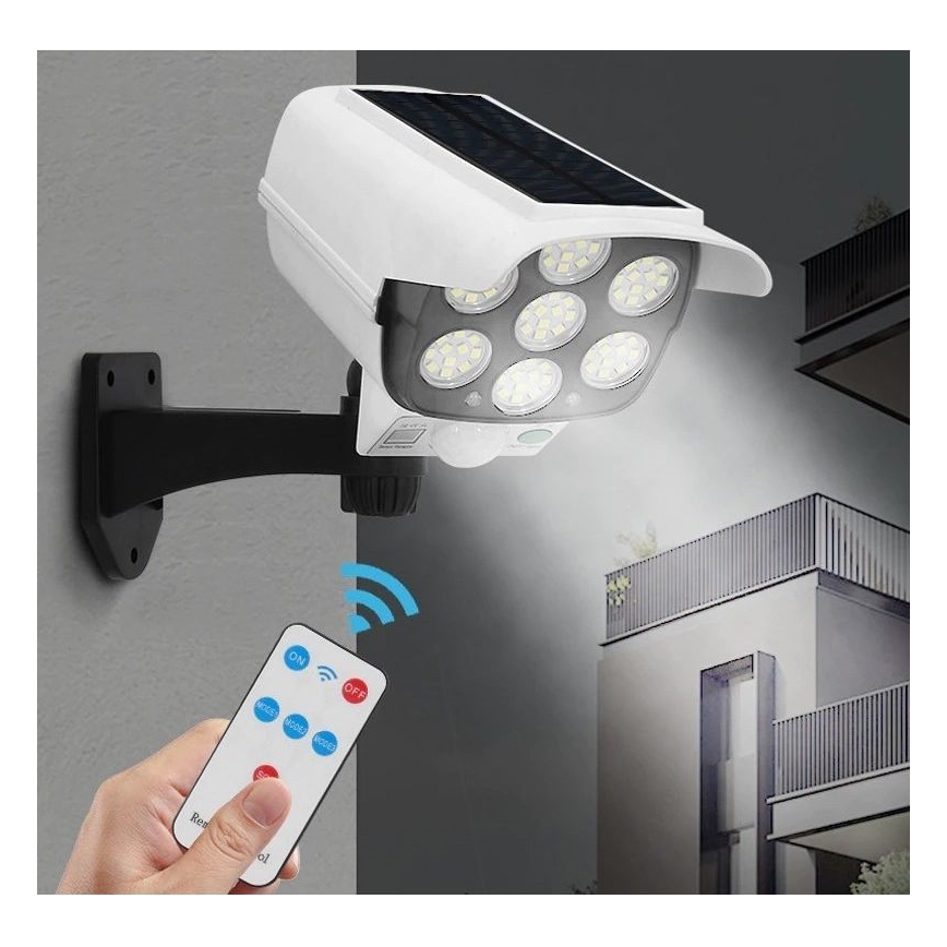 LED Соларна макетна охранителна камера със сензор KAMERA LED/1W/3,7V 1200 mAh IP44 + дистанционно управление