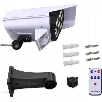 LED Соларна макетна охранителна камера със сензор KAMERA LED/1W/3,7V 1200 mAh IP44 + дистанционно управление